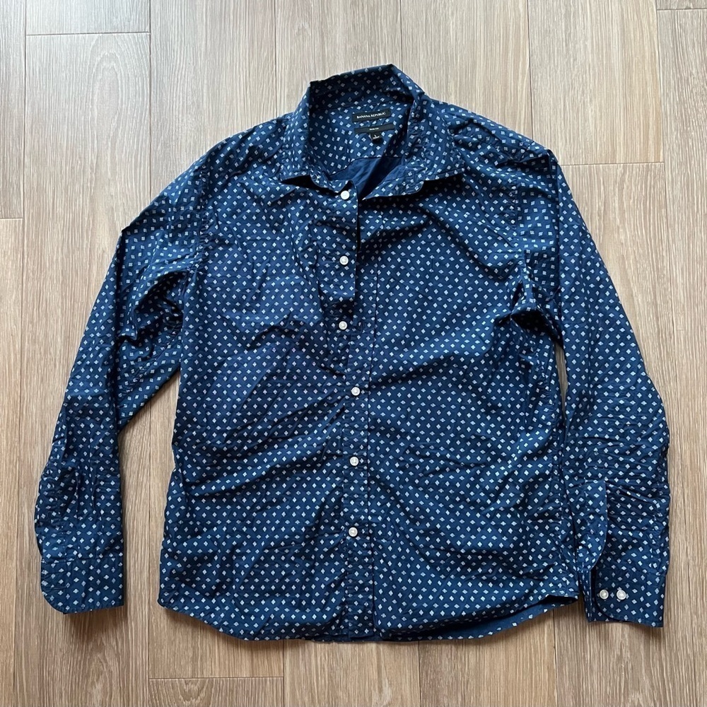 Banana Republic Blue Slim Fit Button Down Shirt Men’s Large